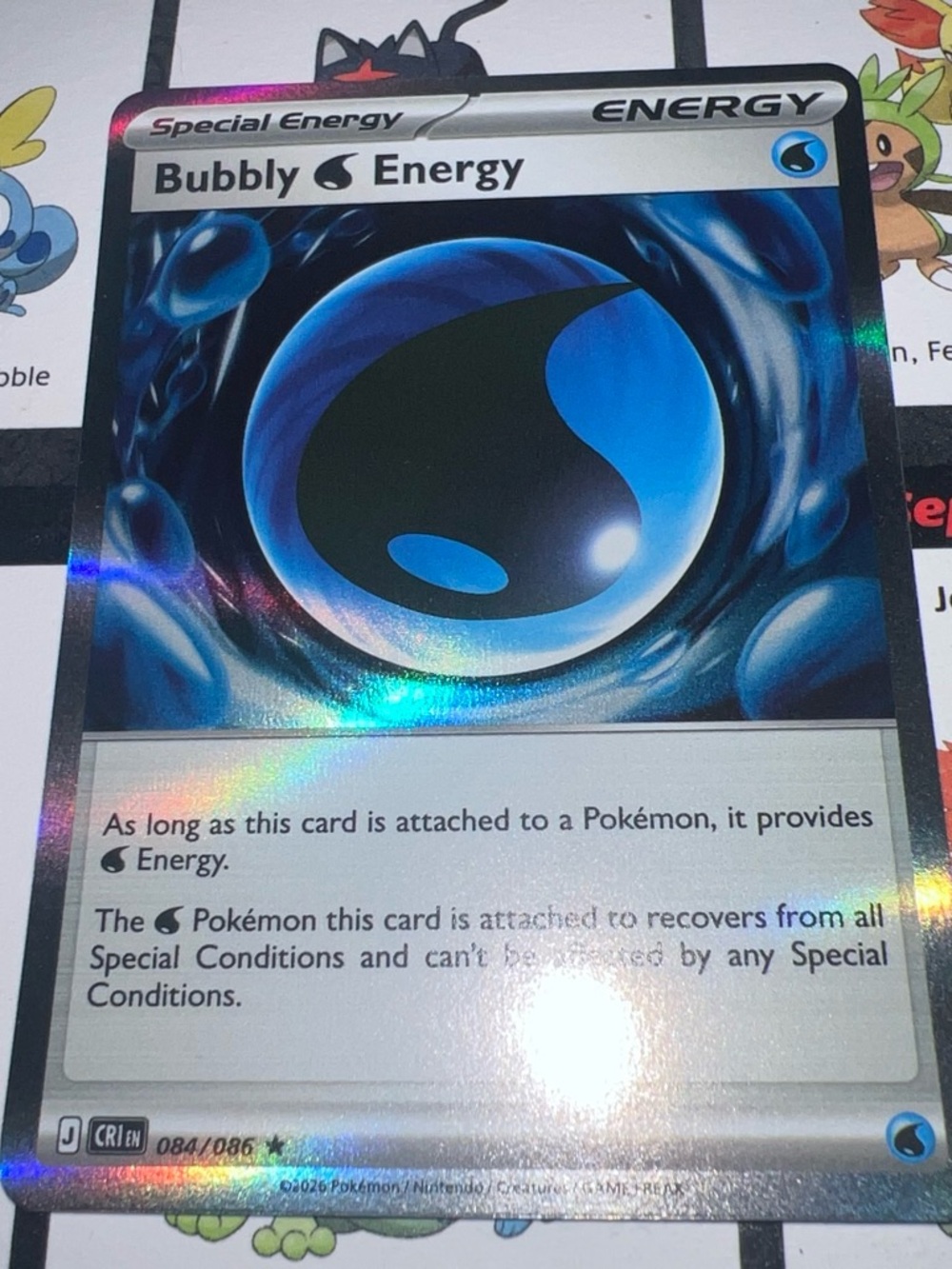 Pokemon Bubbly Energy Holofoil - Blue and Black